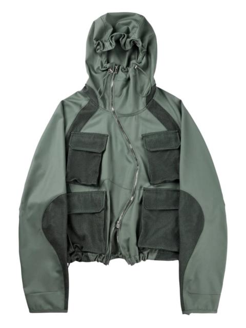 zip-up hooded jacket