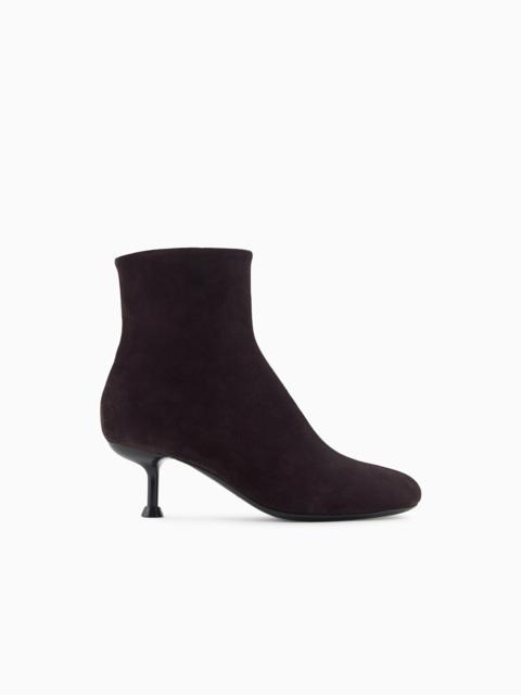 ASV NEW YORK CAPSULE COLLECTION SUEDE ANKLE BOOTS WITH KITTEN HEEL