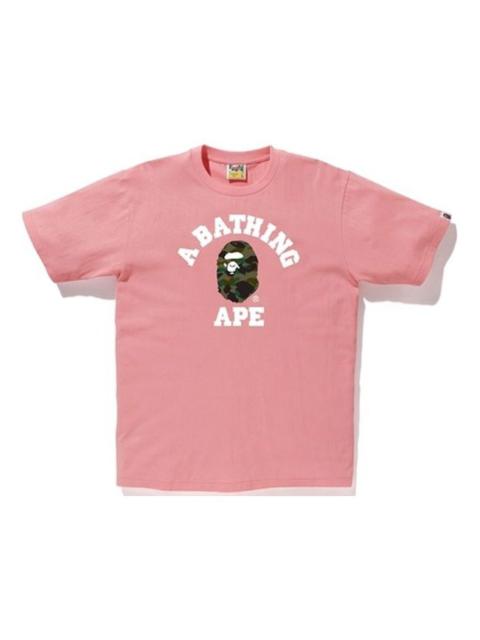 A Bathing Ape AW18 1st Camo Ape Head Online T-Shirt 'Pink' 1F25-110-088