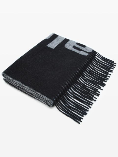 Logo Jacquard Scarf in Wool Cashmere