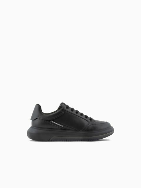 Leather sneakers with side logo