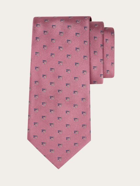 Two tone Gancini jacquard tie