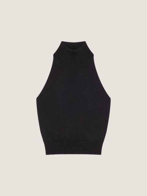 HALTERNECK TOP IN WOOL VISCOSE
