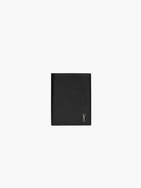 TINY CASSANDRE CREDIT CARD WALLET IN GRAINED LEATHER