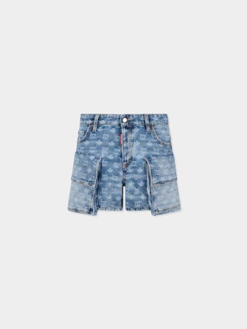 LIGHT WASH CARGO SHORTS