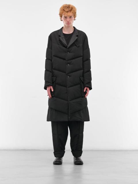 Black Diagonal Quilted Padded Coat