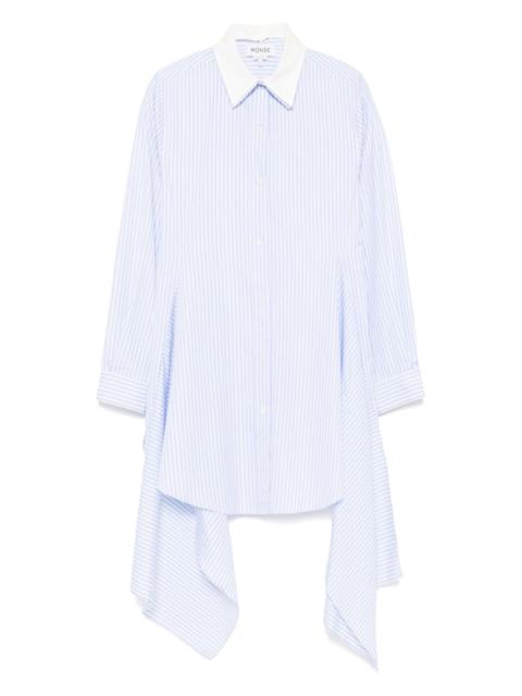 Cascade front shirt dress