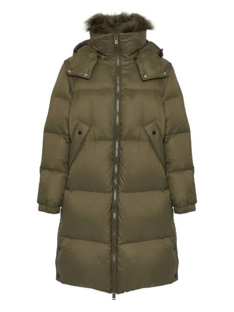 lambshearling-trimmed hooded coat