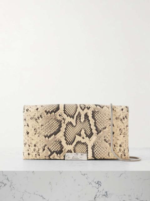 Snake-effect leather clutch Snake print