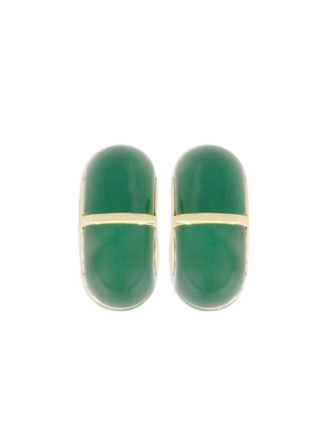 Zellige jade hoops earrings
