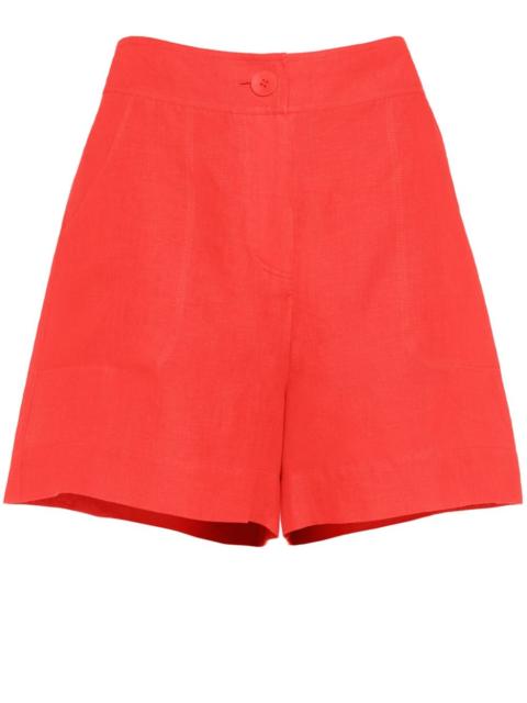 Correct high-waisted linen shorts