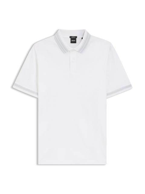CONTRAST-TIPPING SLIM-FIT POLO SHIRT IN MERCERISED COTTON