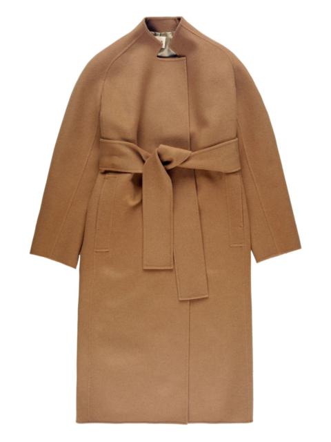 belted wrap single-breasted coat
