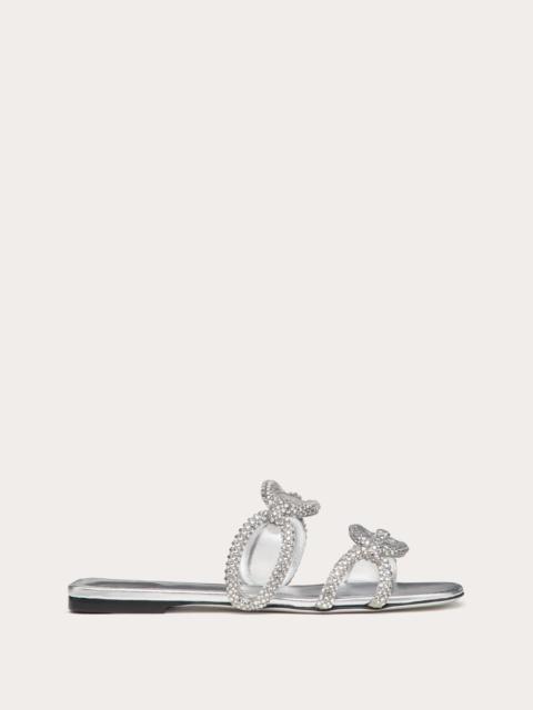 VALENTINO GARAVANI CHAIN 1967 SLIDE SANDAL WITH CRYSTALS
