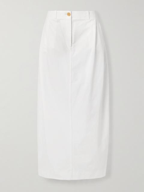Lucian Pleated Cotton-poplin Maxi Skirt