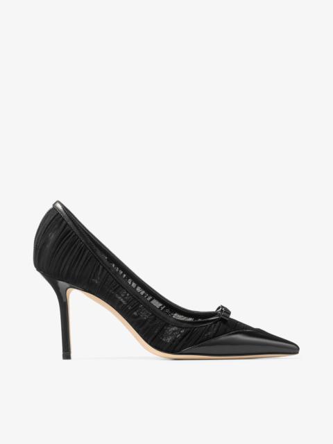 Love Mesh 85
Black Spazzolato and Ruched Mesh Pumps