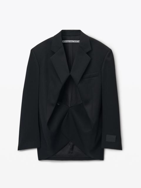 Exaggerated Split Front Boxy Blazer