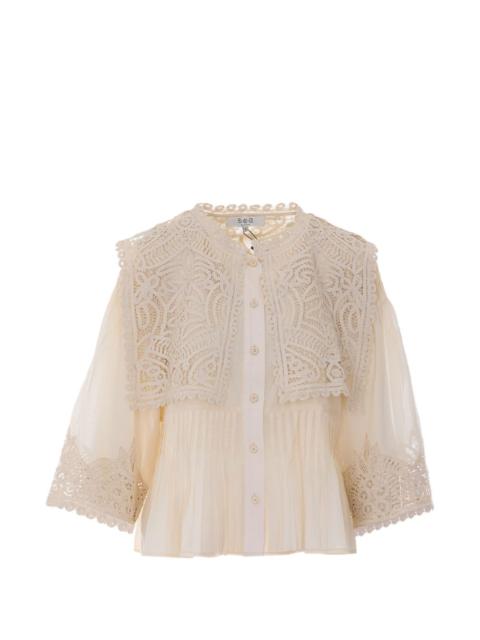 Adelina embroidered lace top