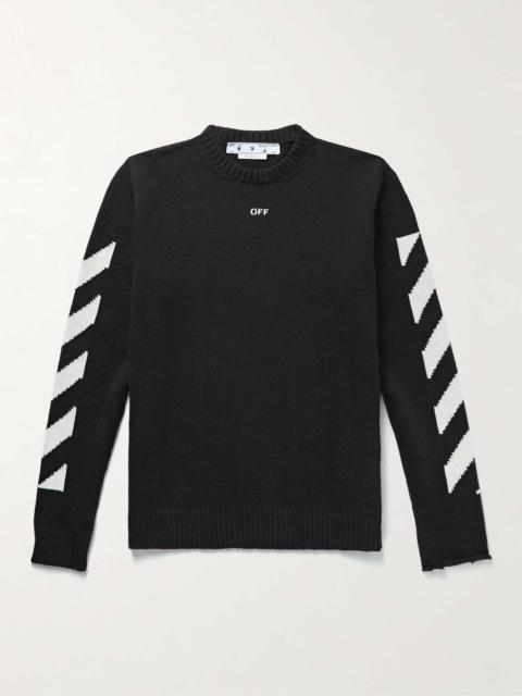 Logo-Detailed Jacquard-Knit Cotton-Blend Sweater