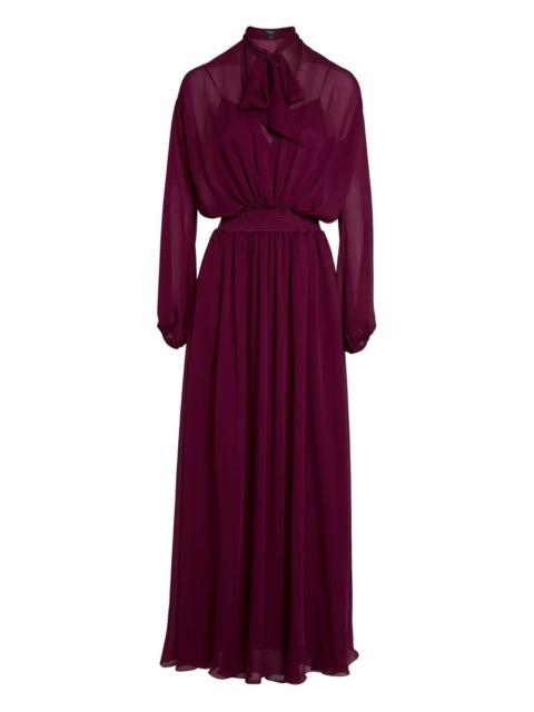 tie-neck silk maxi dress
