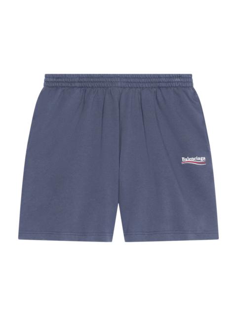 Balenciaga Political Campaign Large Fit Sweat Shorts Dark Grey/White