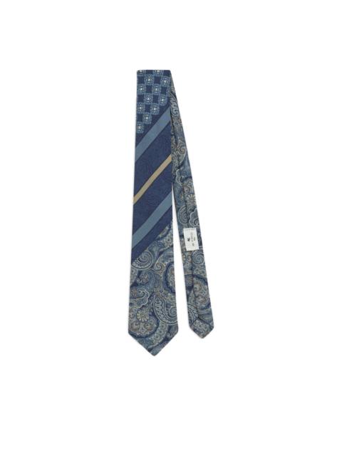 jacquard patchwork tie