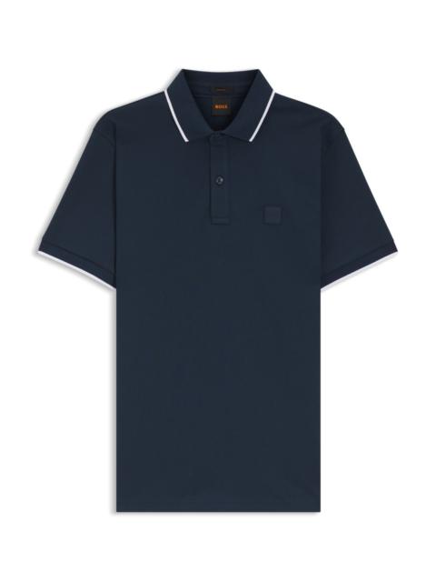 LOGO-PATCH SLIM-FIT POLO SHIRT IN STRETCH COTTON