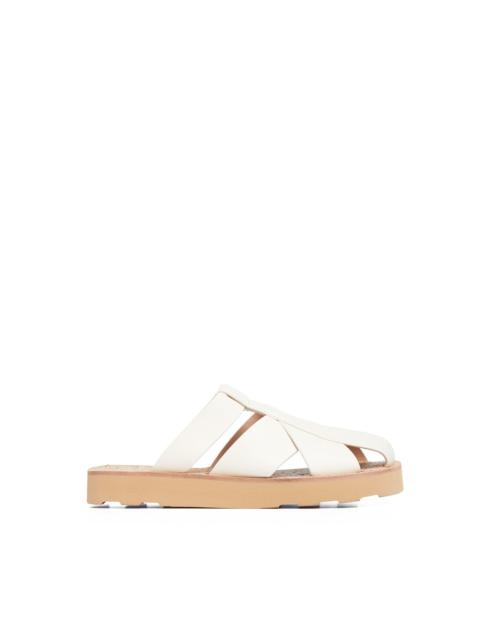Phaon Slide Sandal in Cream Leather