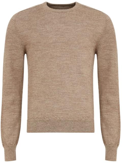 elbow-patch fine-knit cardigan