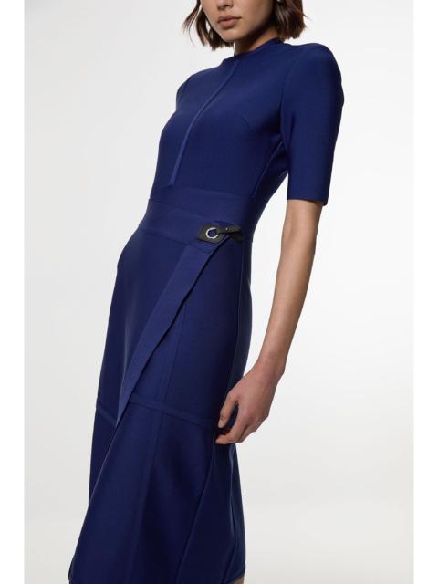Figure Form Bandage Asymmetric Knit Midi Dress