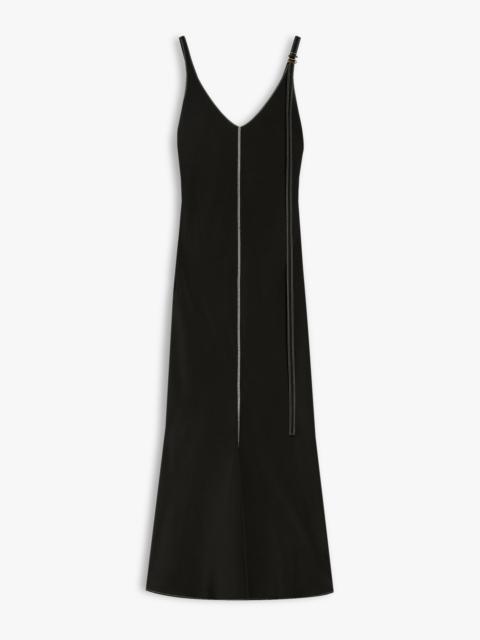 UNIONE Long dress with removable shoulder strap detail