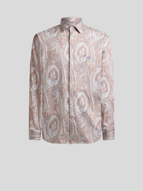 SHIRT IN COTTON SATIN WITH FLORAL PAISLEY MOTIF