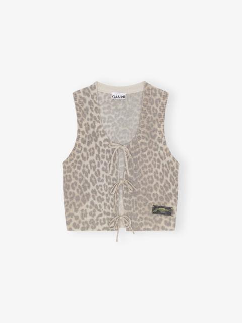 LEOPARD TIE STRING VEST
