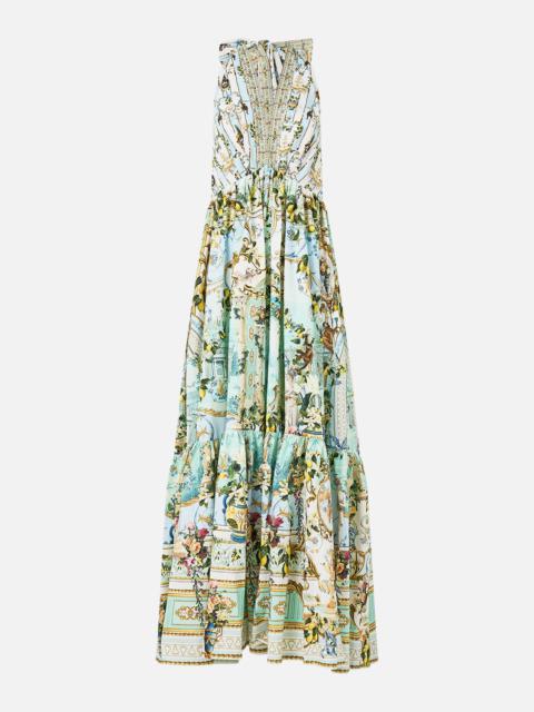 RUFFLE HEM HALTER DRESS