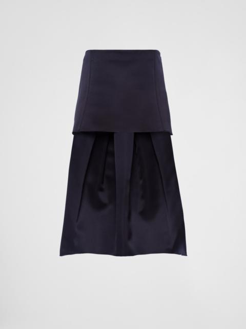 Double satin miniskirt