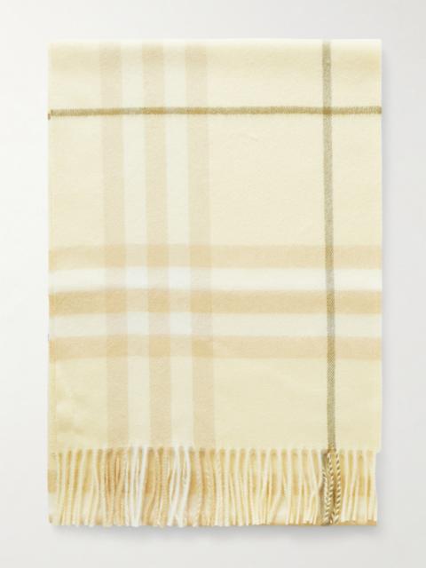 Fringed Checked Cashmere Scarf