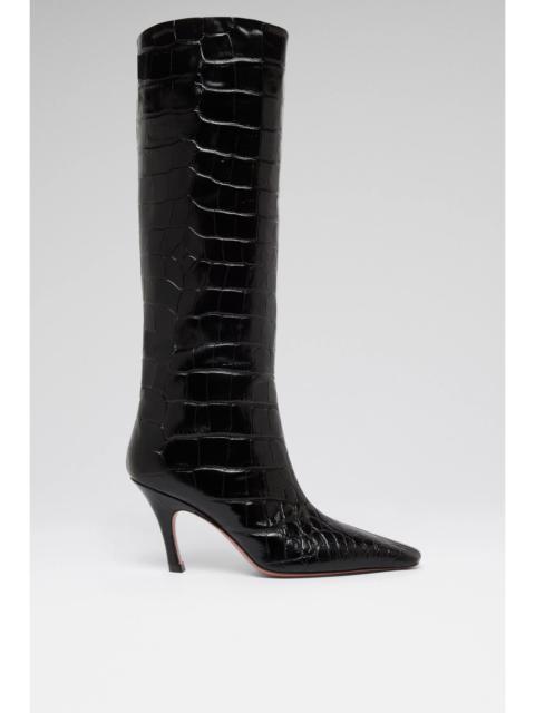 MONA BOOT 80 BLACK PRINTED CROC