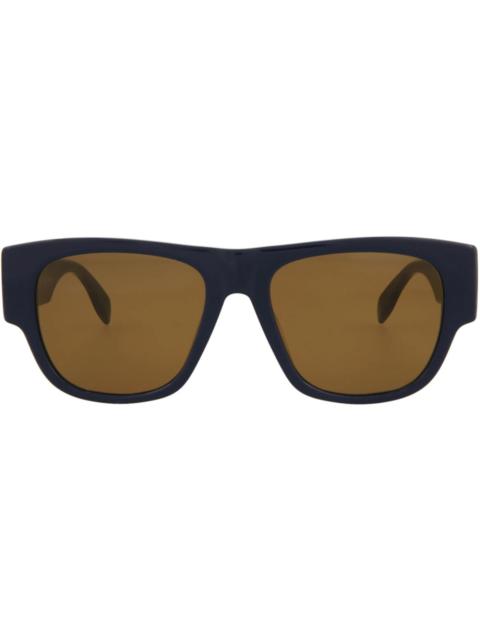 Alexander McQueen Square-Frame Acetate Sunglasses Blue Blue Brown (AM0328S-30011474-004)