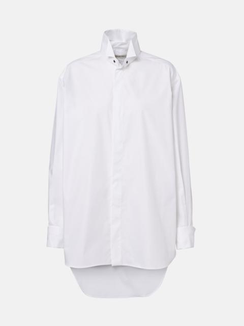 Oversized cotton-blend shirt