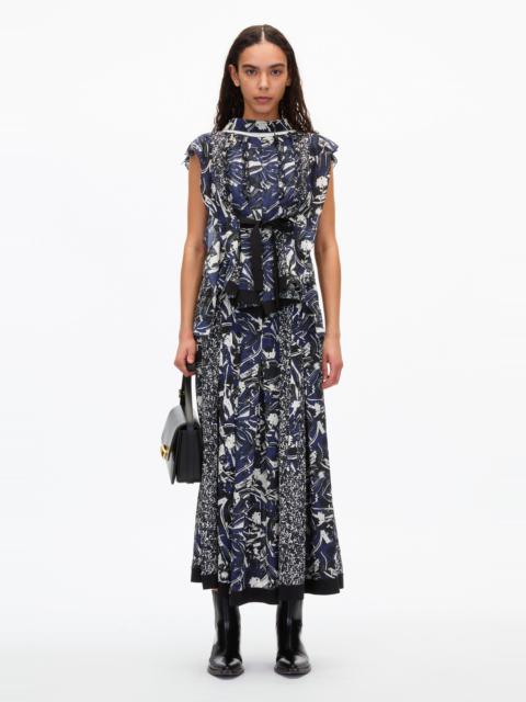 Floral Impressions Pleated Blouse