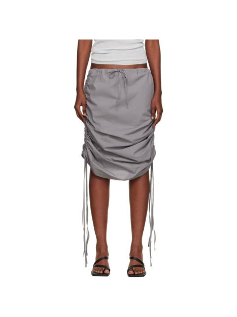 Gray Pictorial Strap Maxi Skirt