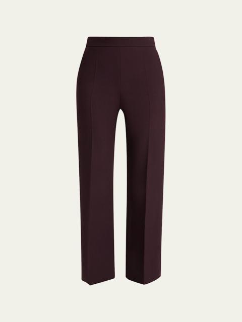 Lower Impact Wool Crepe Straight-Leg Ankle Pants