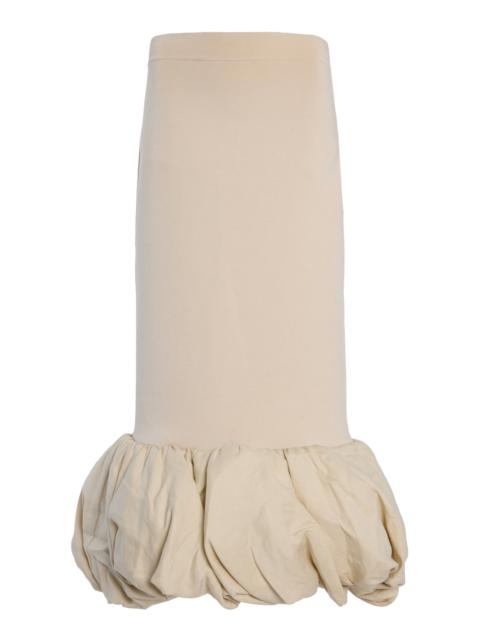 Camille Linen-Blend Bubble Midi Skirt neutral