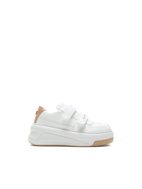 touch-strap leather sneakers