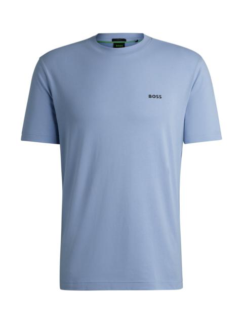 STRETCH-COTTON REGULAR-FIT T-SHIRT WITH CONTRAST LOGO