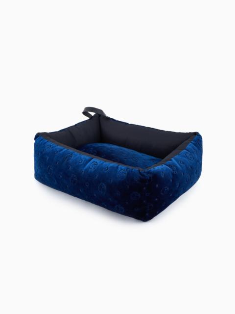POLDO X GIORGIO ARMANI DOG BED IN MONOGRAM JACQUARD VELVET