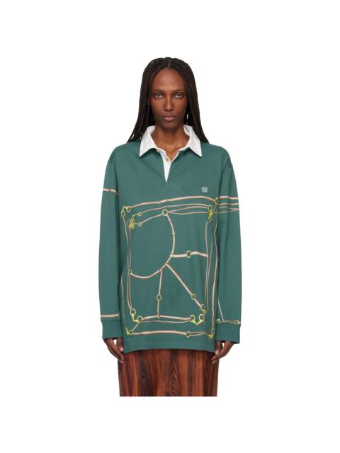 Green Belt Printed Rugby Polo