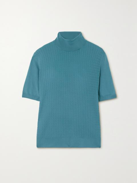Dolcevita Ribbed Cashmere Turtleneck Top