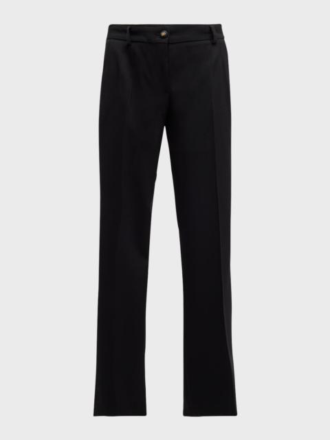 Tela Lana Bistretch Crepe Slim-Leg Ankle Pants