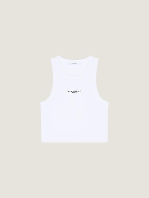 CROPPED TANK TOP IN COTTON WITH GIVENCHY PARIS PRINT